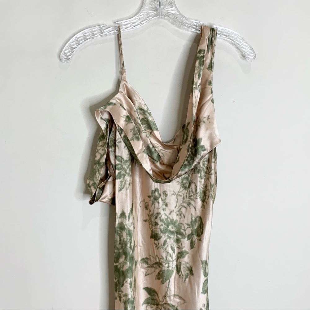 NEW Reformation Ronda Silk Maxi Dress Gown (Sz 8) Cowl Neck Symphonic Floral - Picture 6 of 16